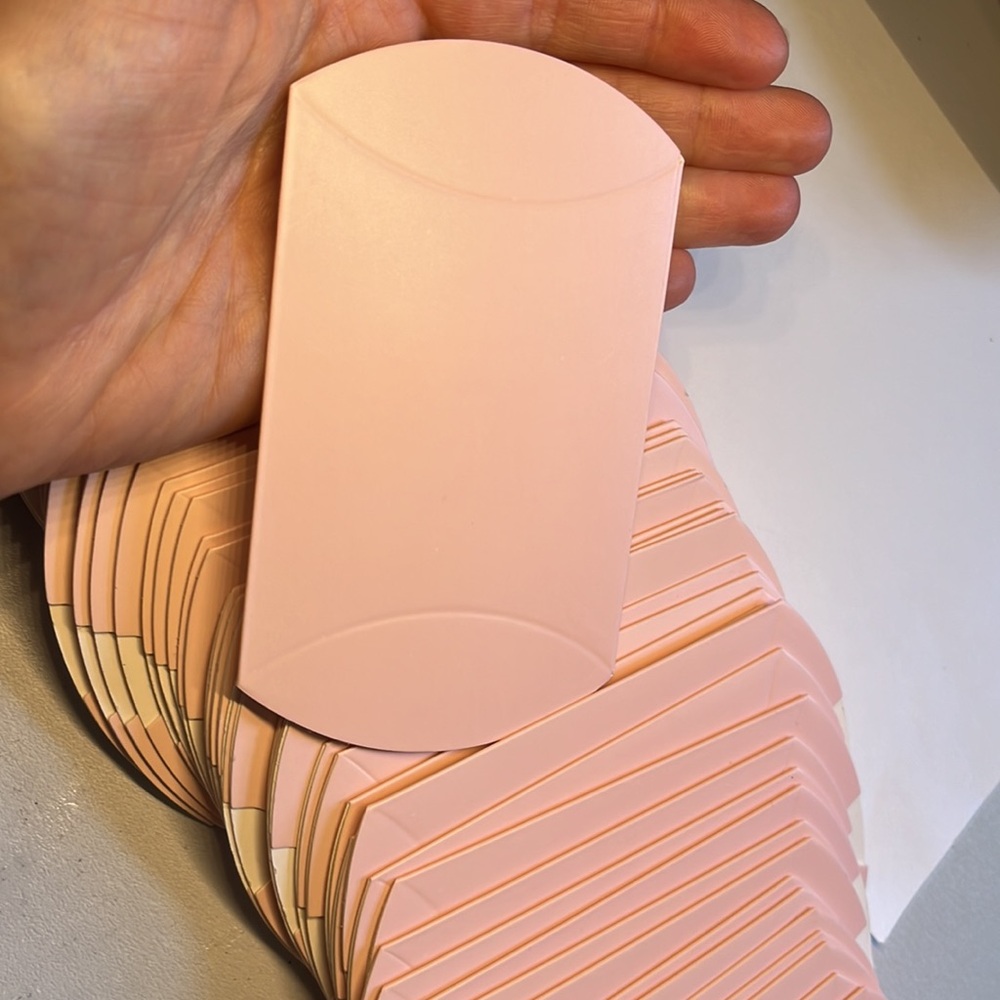 lot of 72 Brand New Light Pink Pillow Boxes for jewelry packing etc